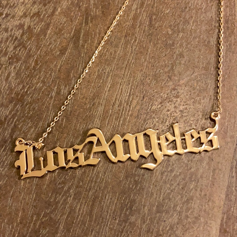 Gold color Los Angeles LA fashion necklace